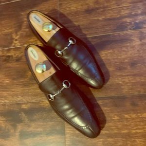 Gucci Black Leather Horsebit Loafers